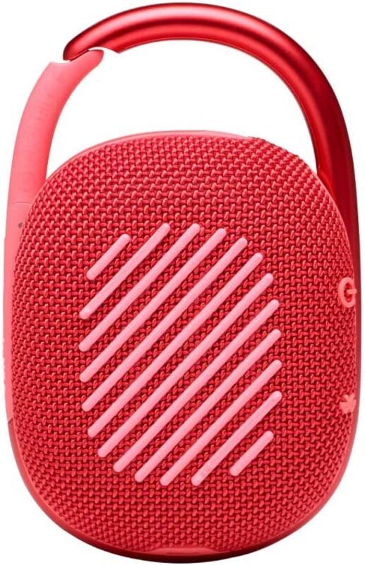 JBL Clip 4 Portable Bluetooth Speaker, JBL Pro Sound, Punchy Bass, Ultra-Portable Design, Integrated Carabiner, Clip Everywhere, IP67 Waterproof + Dustproof, 18H Battery - Red, JBLCLIP4RED